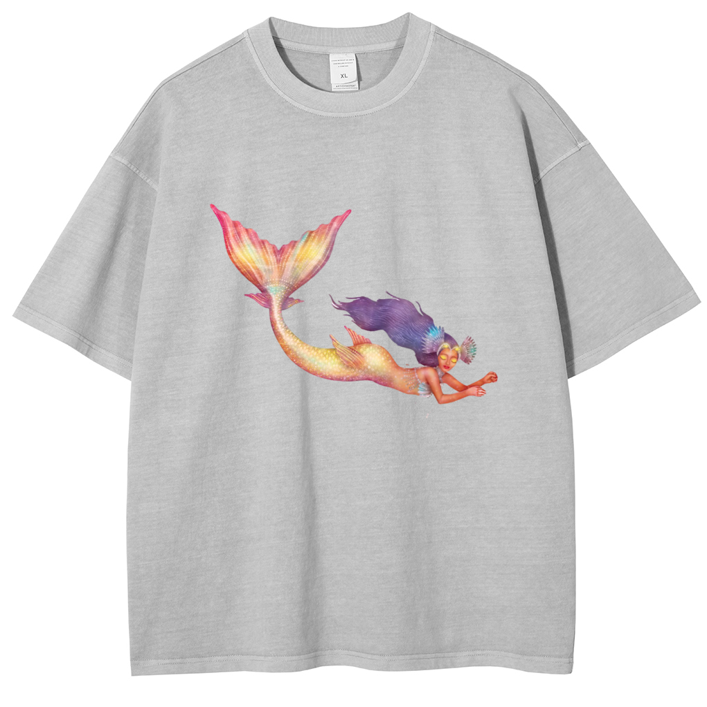 Mens Cotton Wash Solid T-Shirts Oversized Unisex Short Sleeve Streetwear Rap Hip Hop Basic Tee Tops