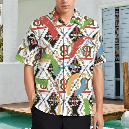 Men's Fashion Casual Printed Short Sleeve Shirts 2306105153
