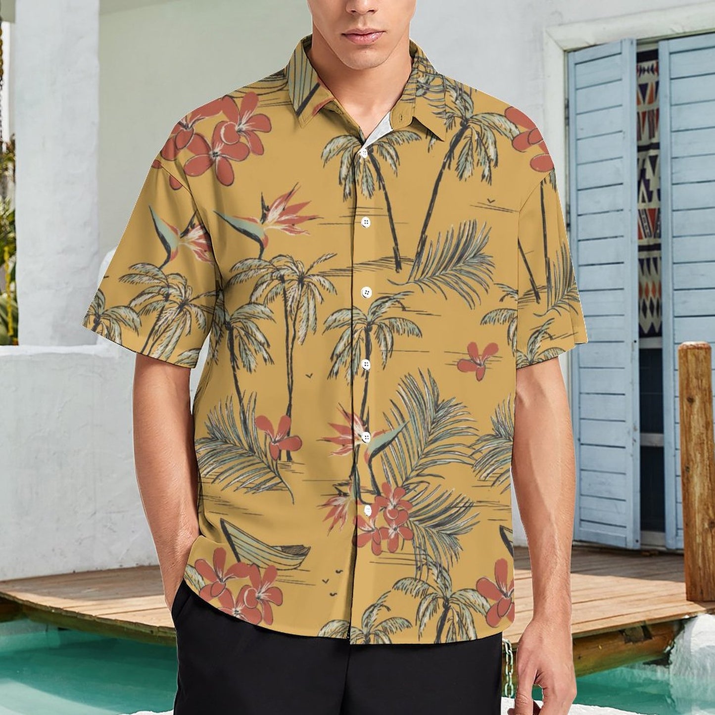 Men's Hawaiian Print Resort Shirt 2305106120