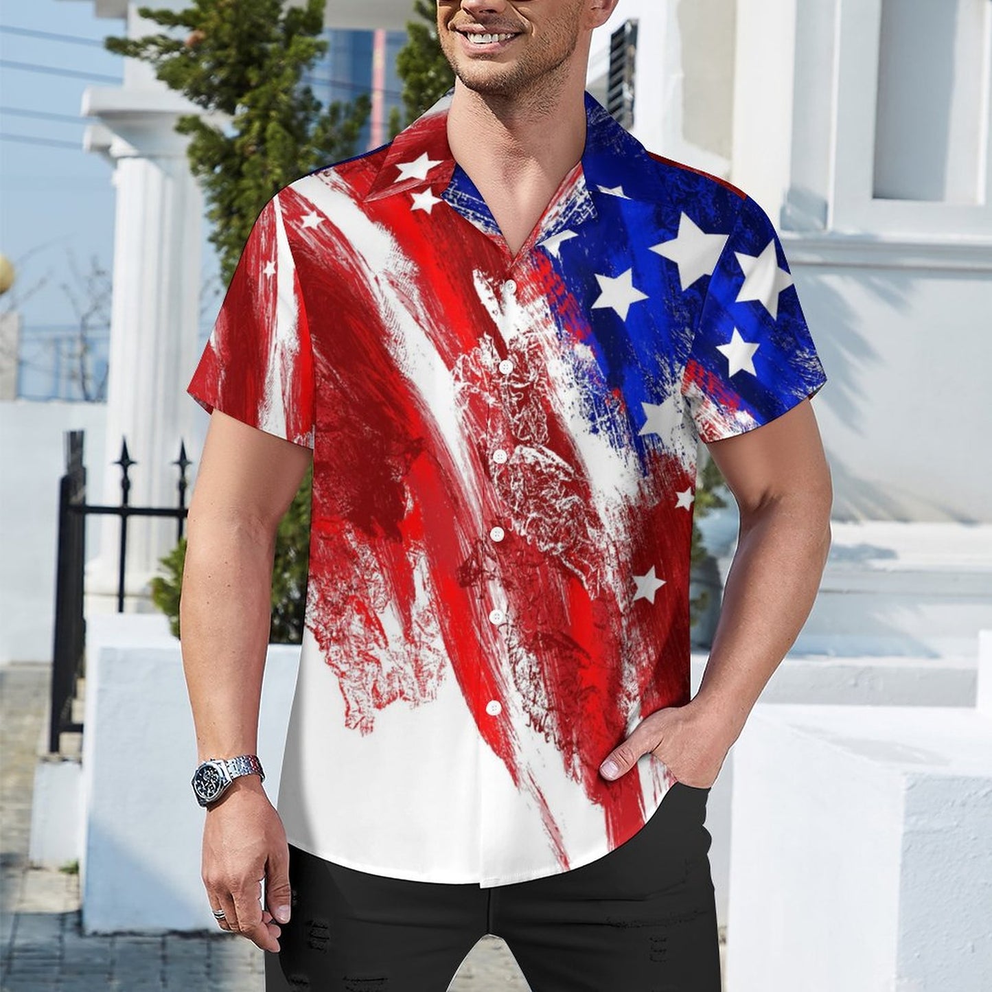 Men's Hawaiian Casual Short Sleeve Shirt 2305102304