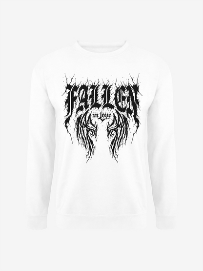 Unisex Round Neck Casual Fallen In Love Printed Long Sleeve Sweatshirt