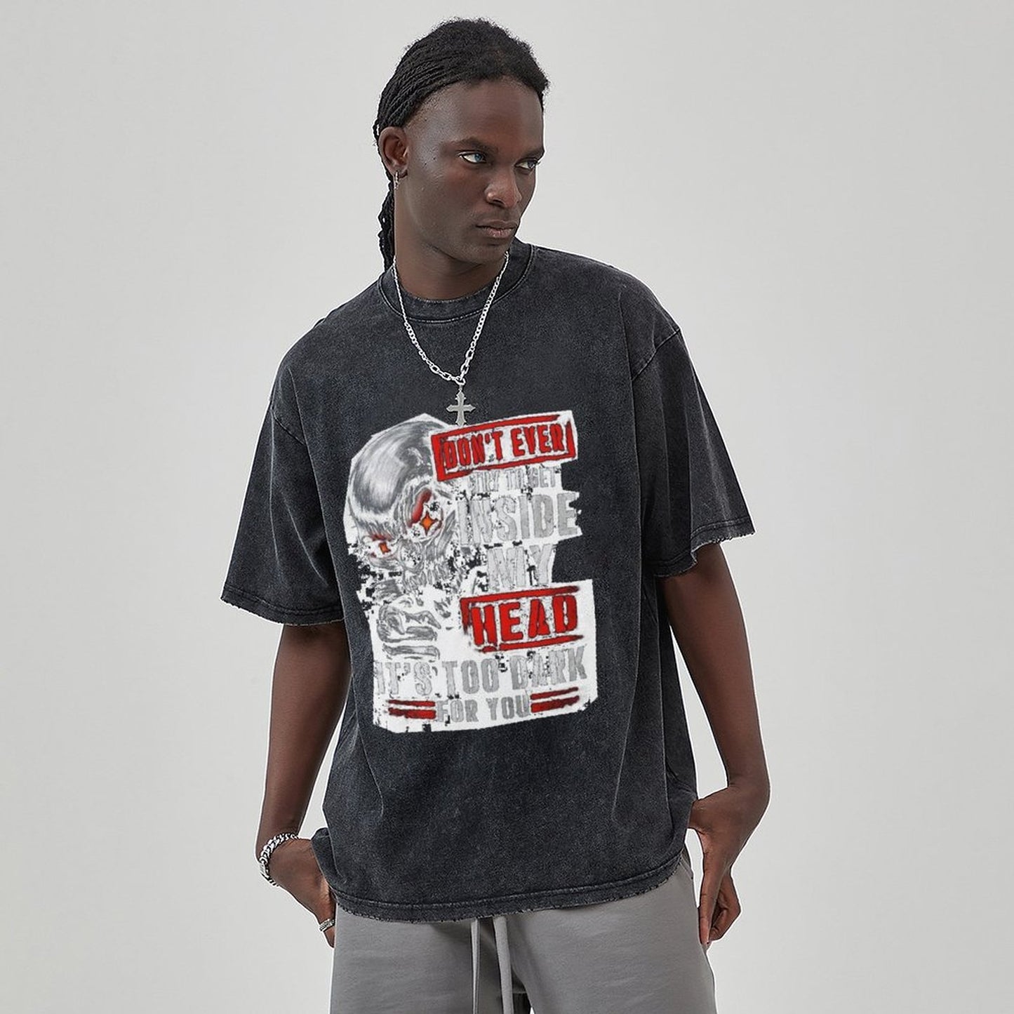 Unisex Vintage Solid Wash T-Shirts 2305104072