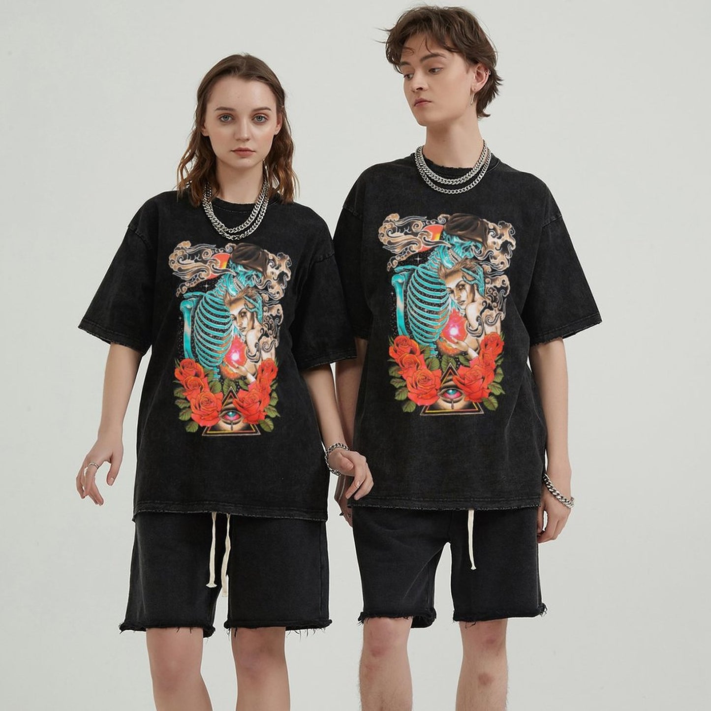 Unisex Vintage Solid Wash T-Shirts 2305104075