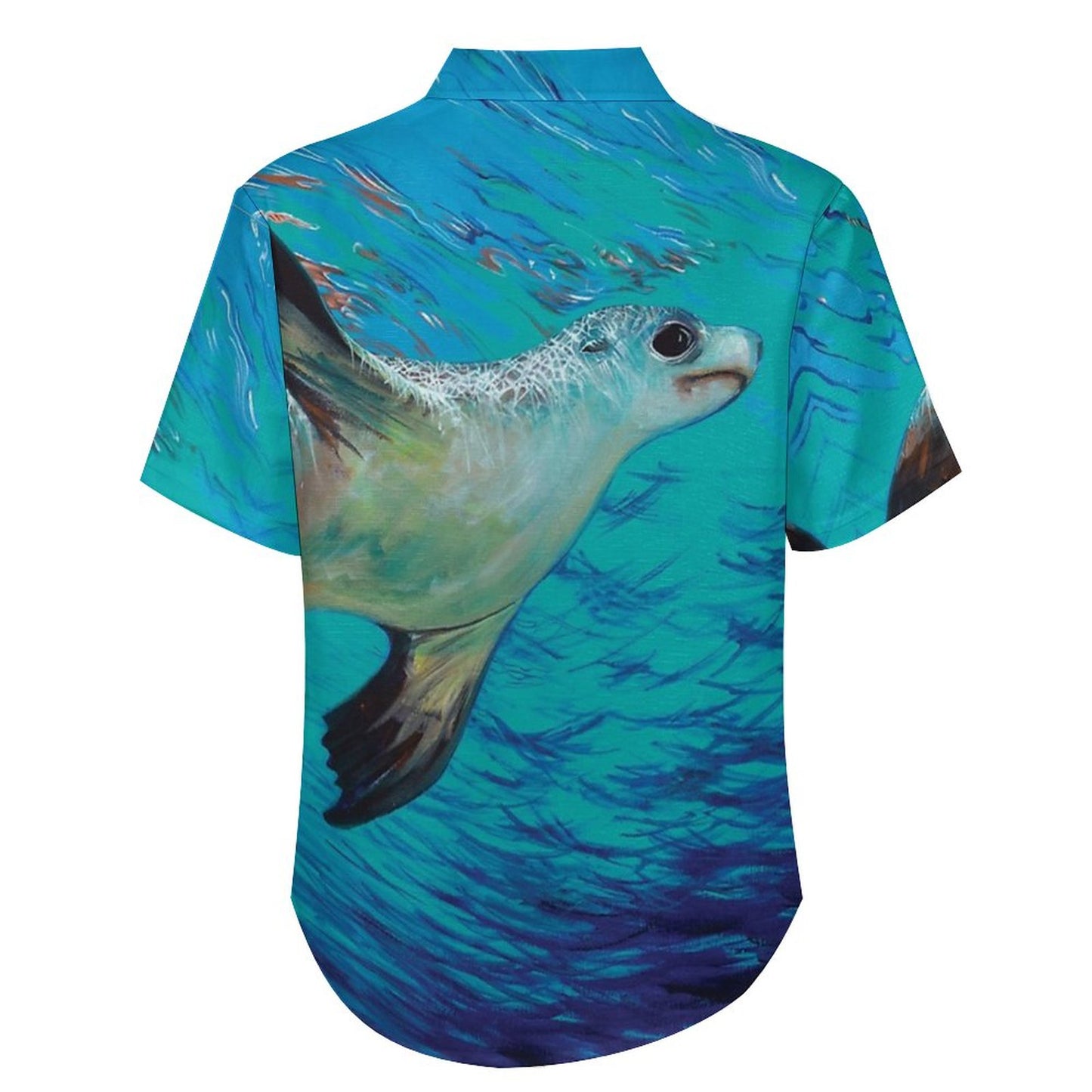 Men's Sea Lion Painted Print Vacation Hawaiian Shirt