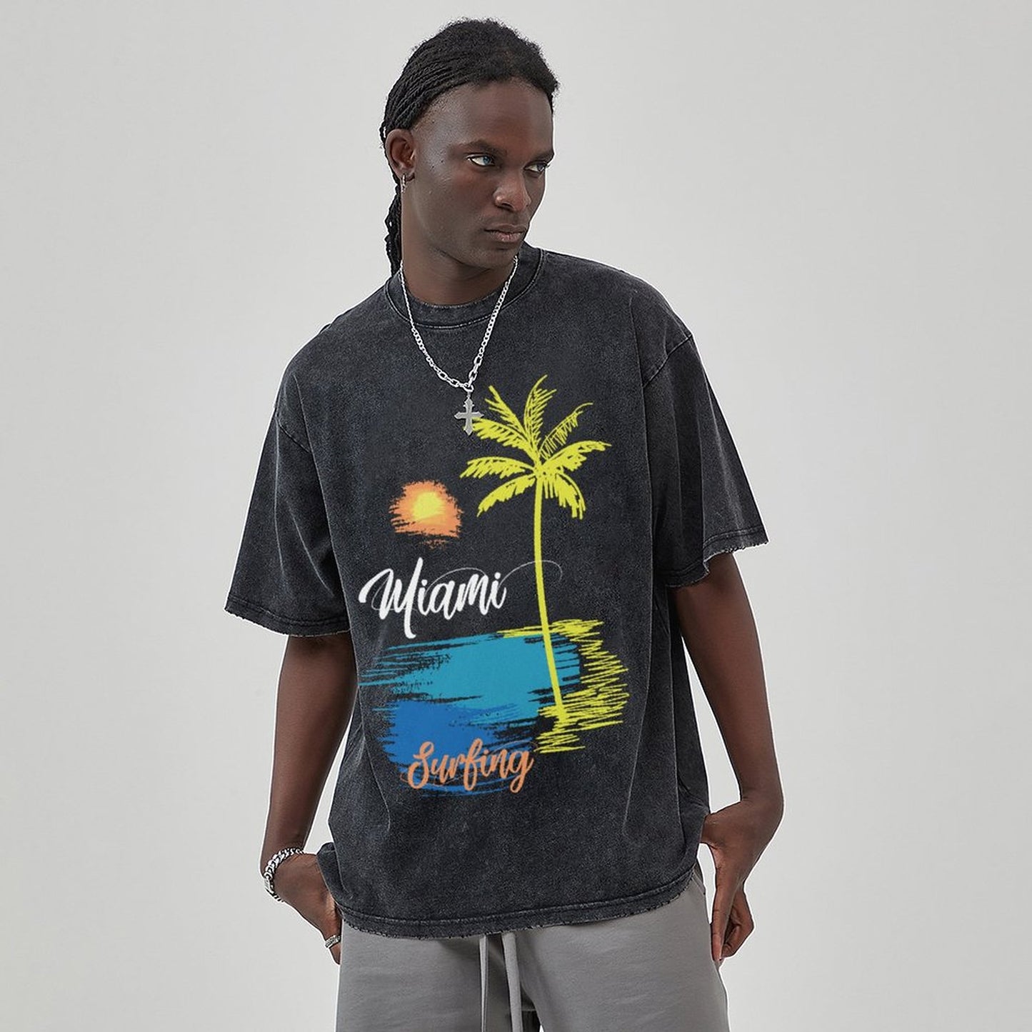 Unisex Vintage Solid Wash T-Shirts 2305101931