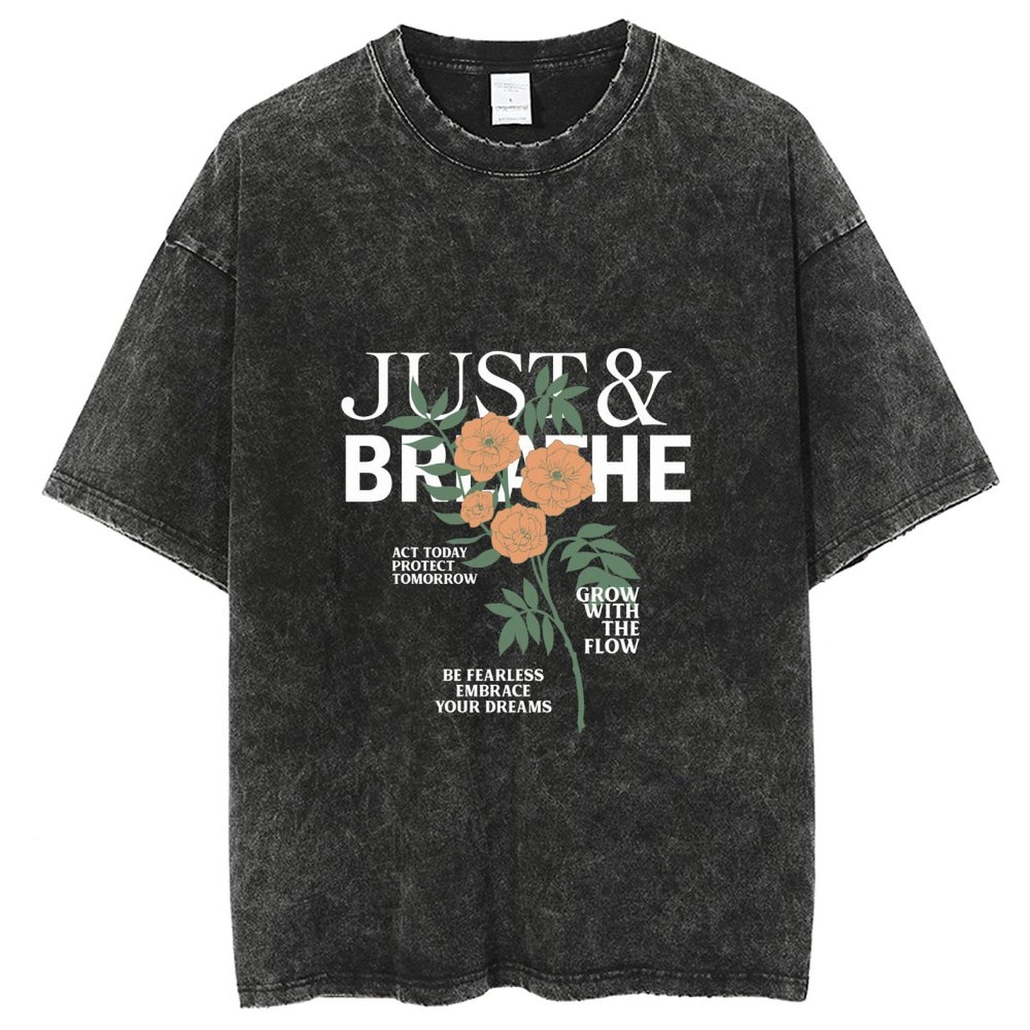 Unisex Vintage Solid Wash T-Shirts 2305102639