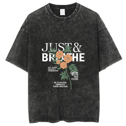 Unisex Vintage Solid Wash T-Shirts 2305102639