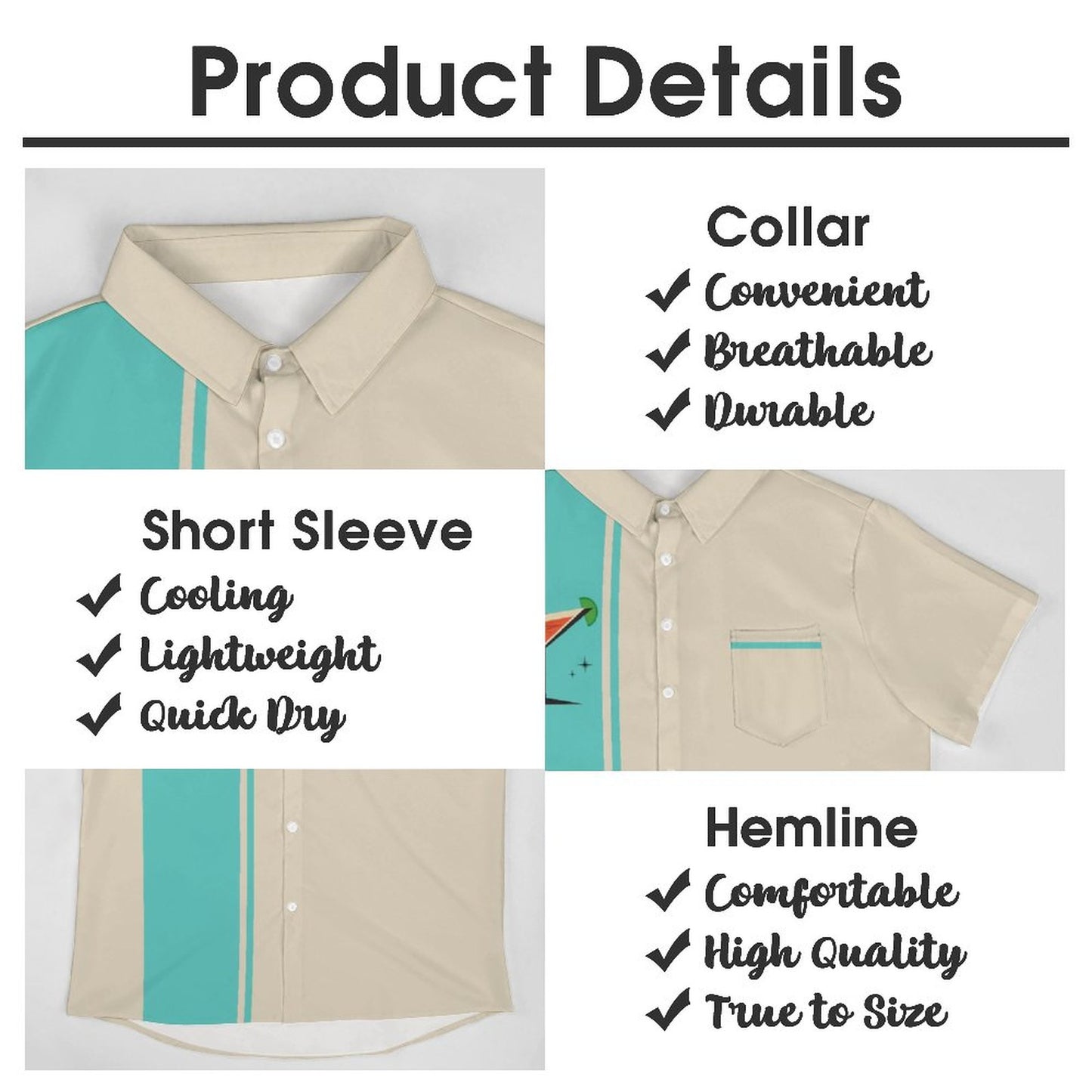 Men's Hawaiian Cocktail Print Resort Shirt 2306101926