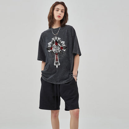 Unisex Vintage Solid Wash T-Shirts 2305102858