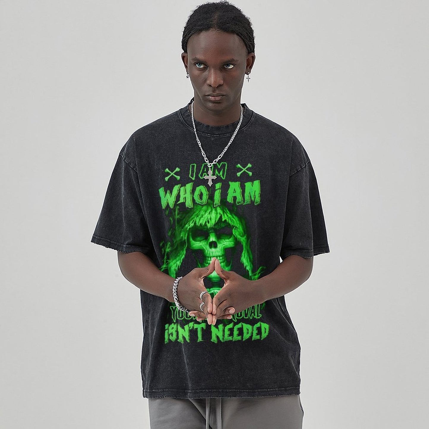 Unisex Vintage Solid Wash T-Shirts 2305104070