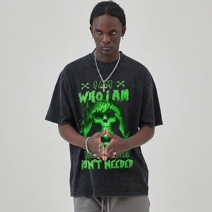 Unisex Vintage Solid Wash T-Shirts 2305104070