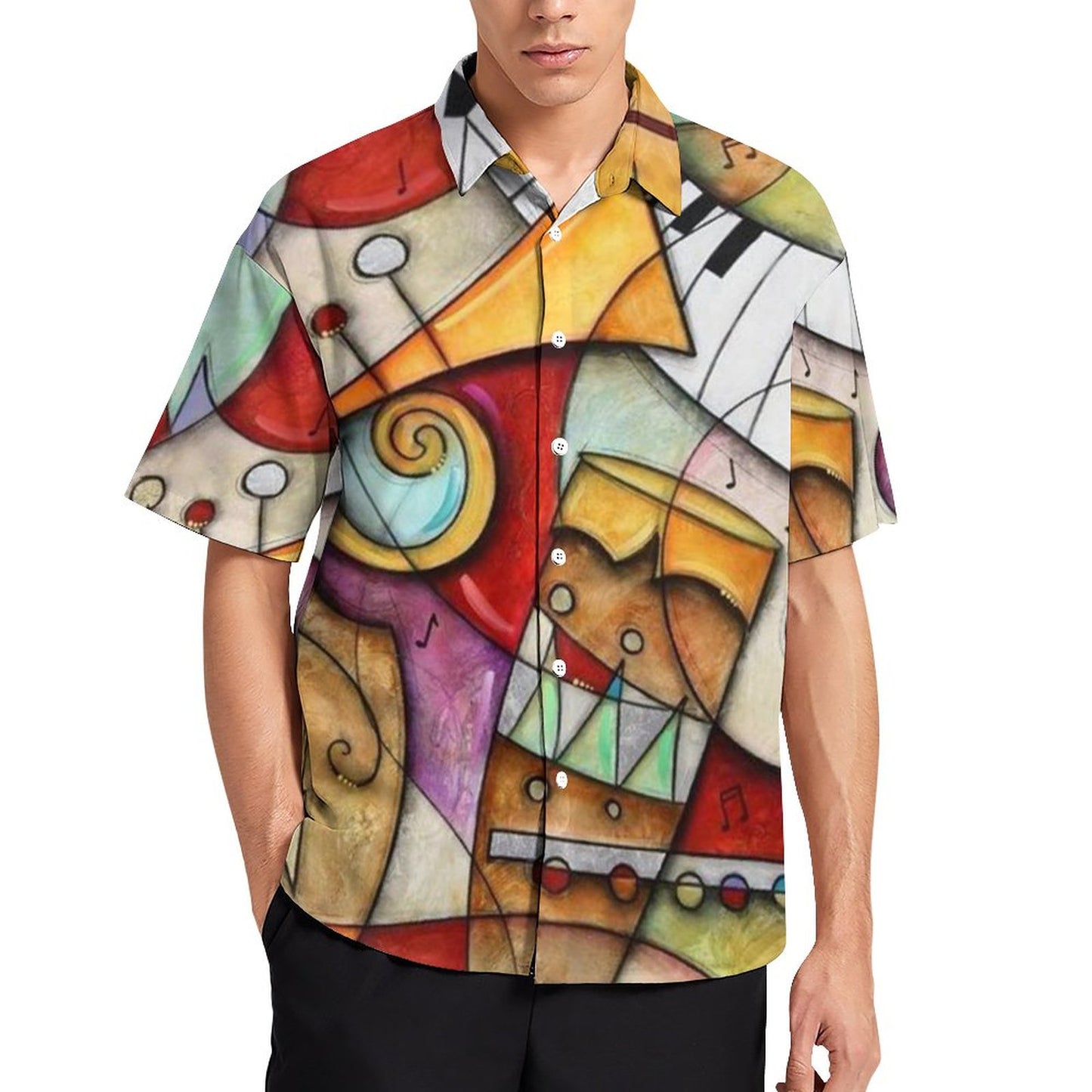 Men's Hawaiian Print Resort Shirt 2305102029