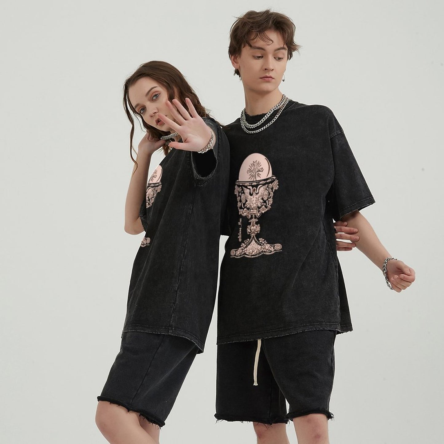 Unisex Vintage Solid Wash T-Shirts 2305103968