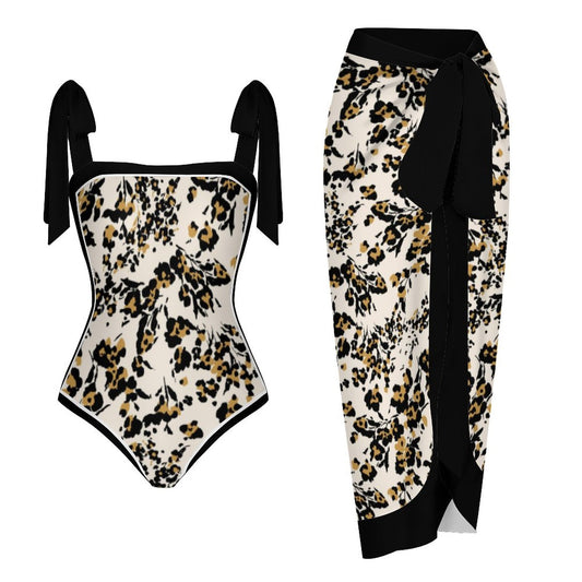 Fashion Printed One Piece Swimsuit And Cover Up 2305104457