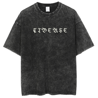 Mens Cotton Wash Solid T-Shirts Oversized Unisex Short Sleeve Streetwear Rap Hip Hop Basic Tee Tops