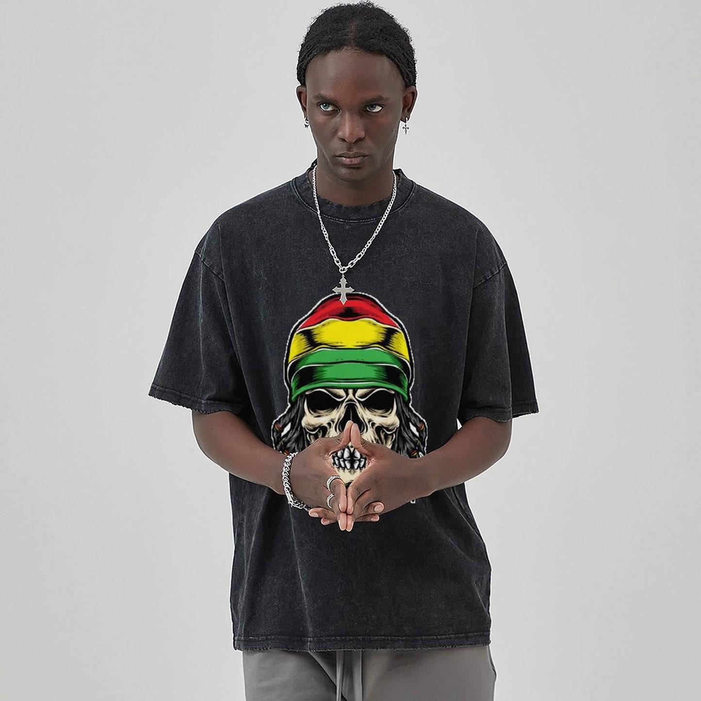 Unisex Vintage Solid Wash T-Shirts 2305104037