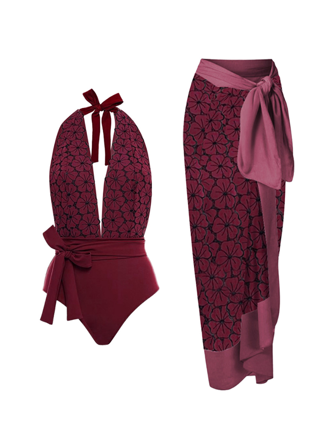 Petal Tie Fashion One Piece Swimsuit