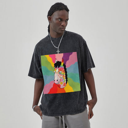 Unisex Vintage Solid Wash T-Shirts 2305103537