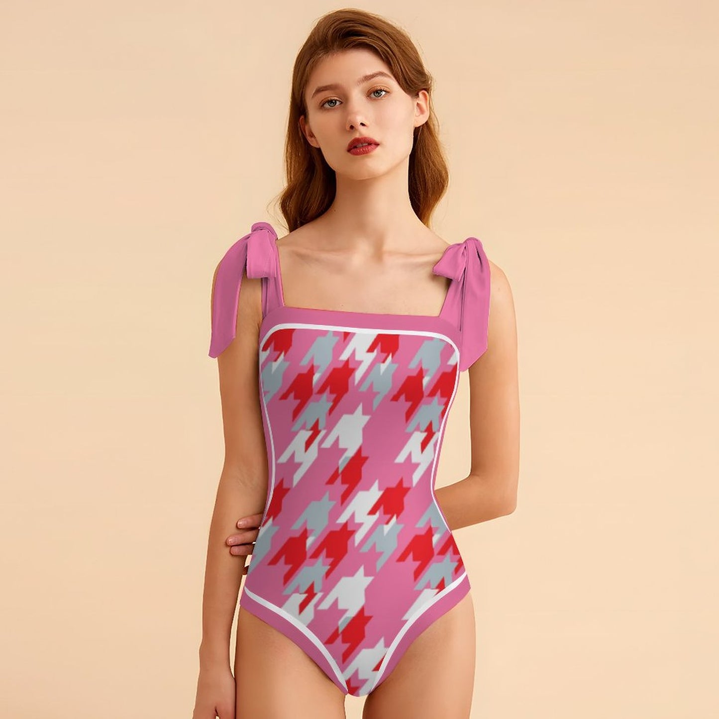 Fashion Printed One Piece Swimsuit And Cover Up 2305104454