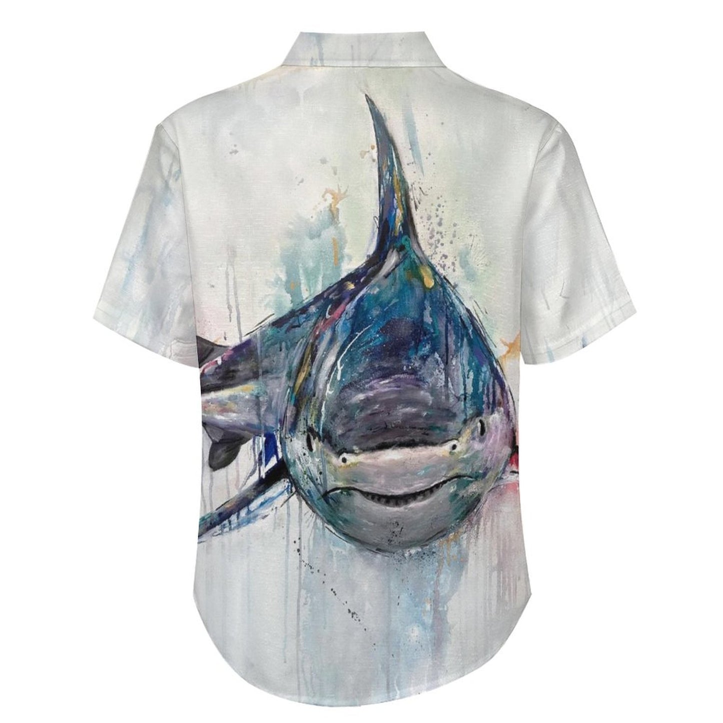Men's Shark Painted Art Print Vacation Hawaiian Shirt 2305106301