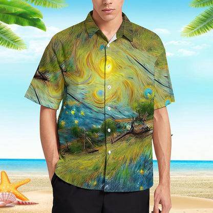 Men's Hawaiian Print Resort Shirt 2305101786