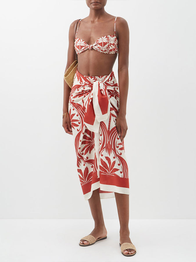 Vintage Fashion Print Beach Bikini and Cover Up