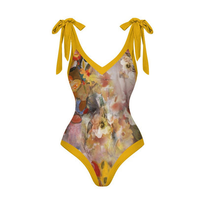 Casual Printed One-Piece Swimsuit And Cover Up 2305102698