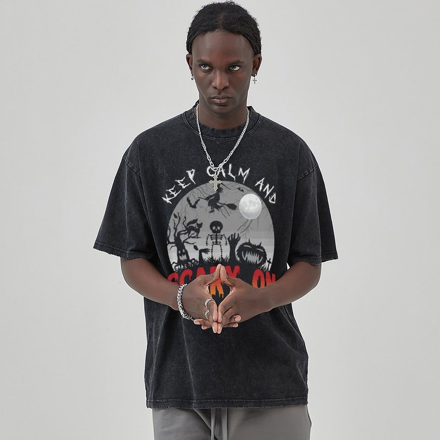 Unisex Vintage Solid Wash T-Shirts 2305101614