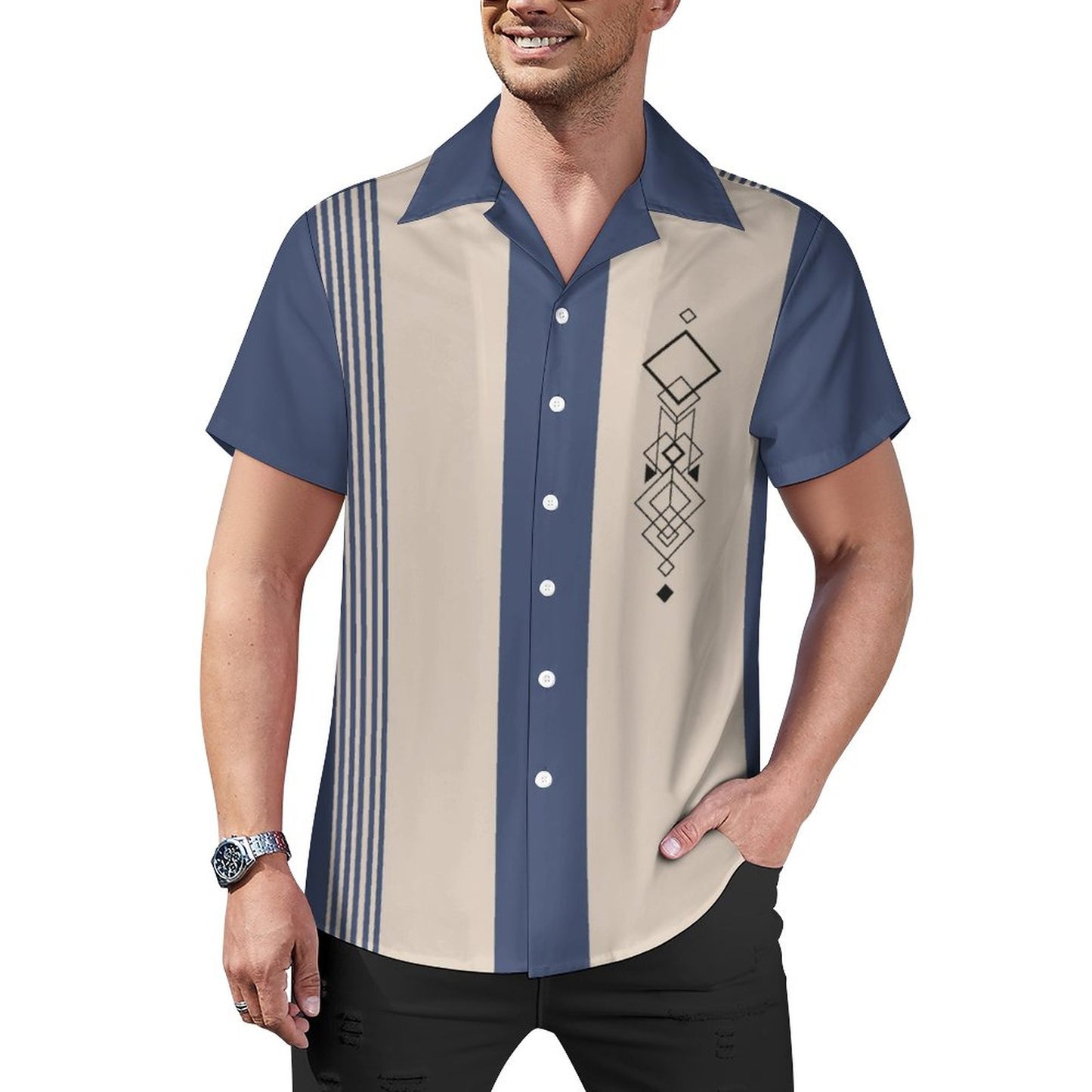Men's Hawaiian Print Casual Shirt 2304104792