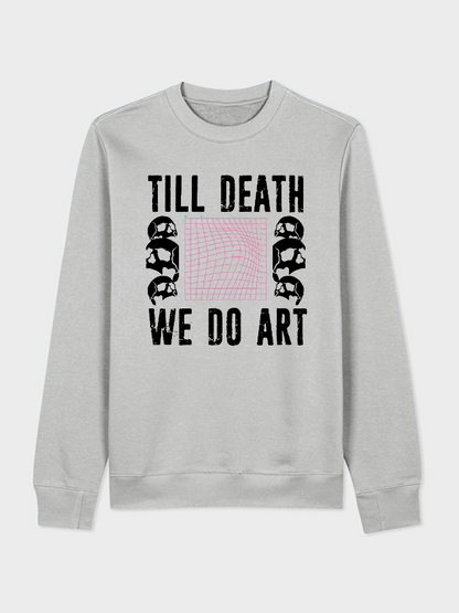Unisex Round Neck Casual Skull Printed Long Sleeve Sweatshirt