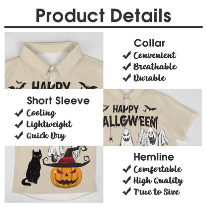 Men's Hawaiian Halloween Print Holiday Shirt 2306101928
