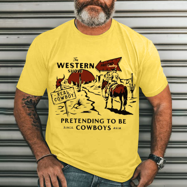 Western Show Men's Casual Printed T-Shirt