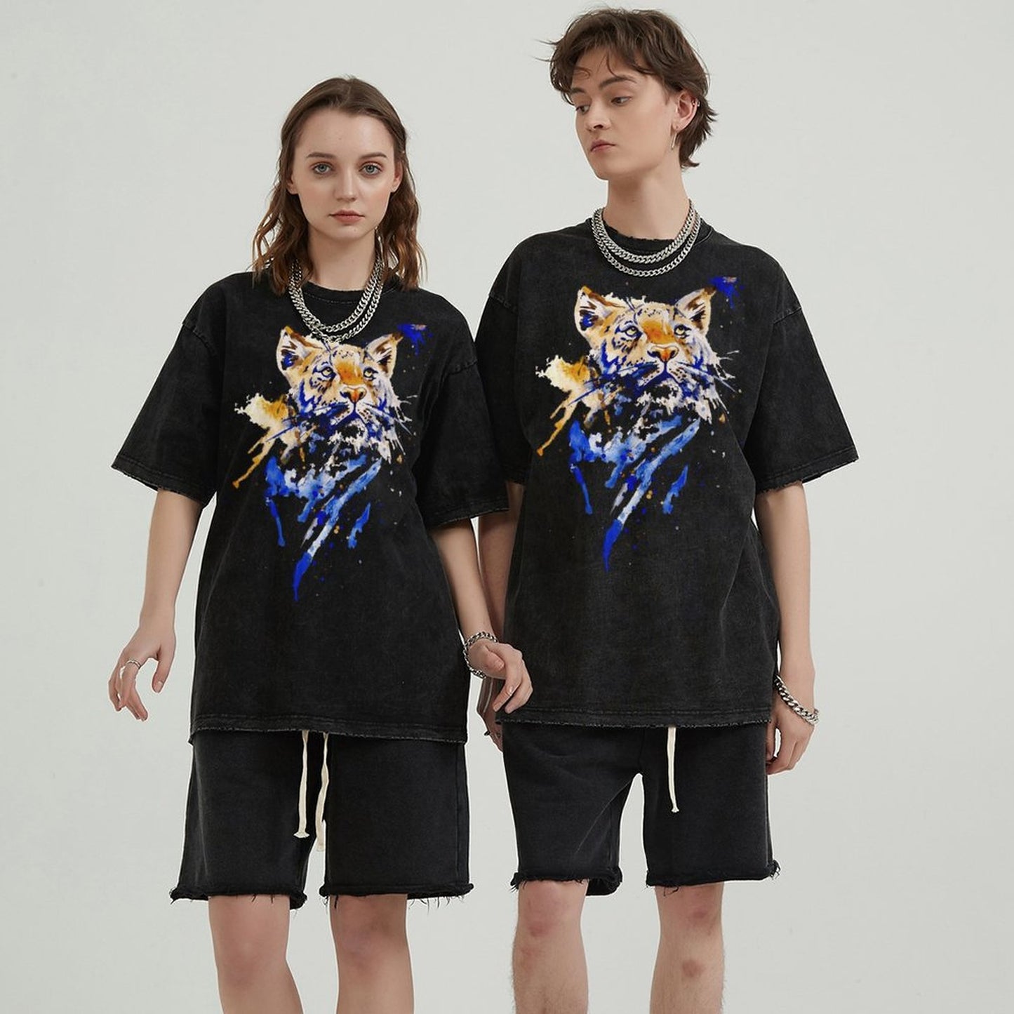 Mens Cotton Wash Solid T-Shirts Oversized Unisex Short Sleeve Streetwear Rap Hip Hop Basic Tee Tops 2305101619