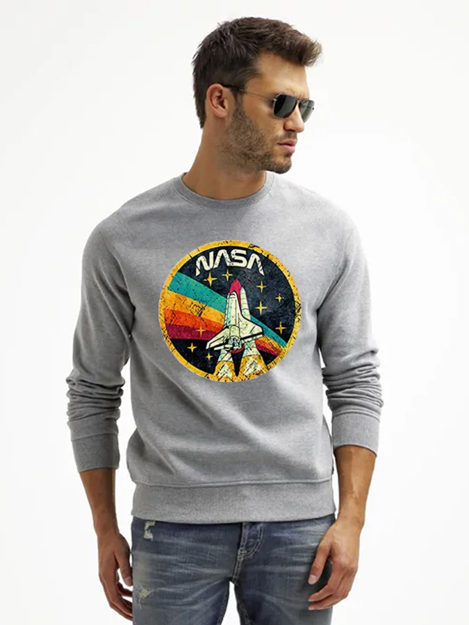 Unisex Round Neck Casual Printed Long Sleeve Sweatshirt