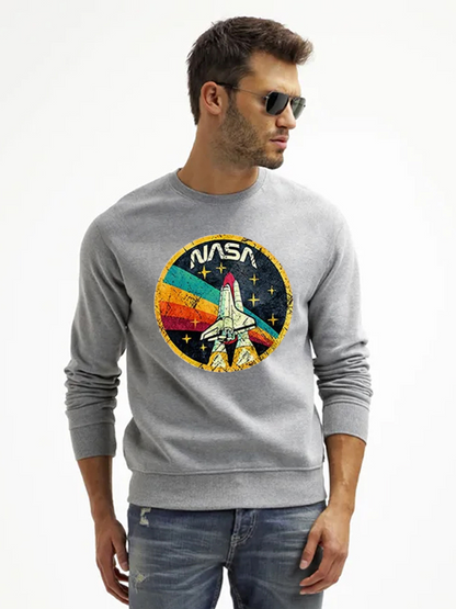 Unisex Round Neck Casual Printed Long Sleeve Sweatshirt