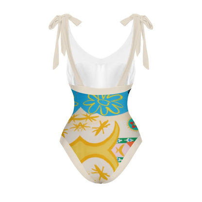 Casual Printed One Piece Swimsuit And Cover Up 2305104422