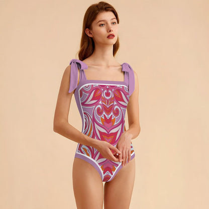 Fashion Printed One Piece Swimsuit And Cover Up 2305104421