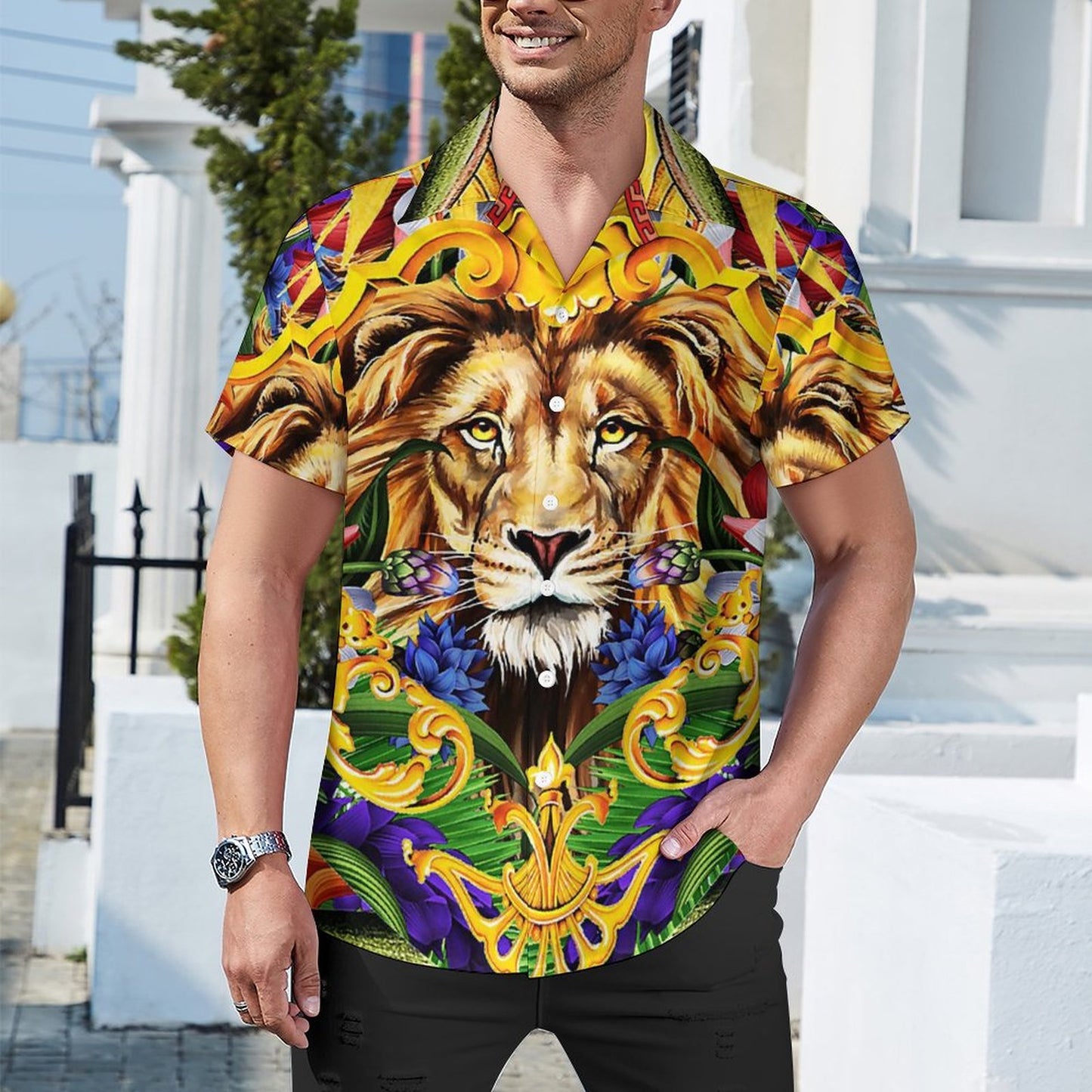 Men's Hawaiian Print Casual Shirt 2304105591