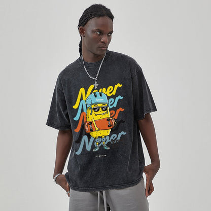 Unisex Vintage Solid Wash T-Shirts 2305103538