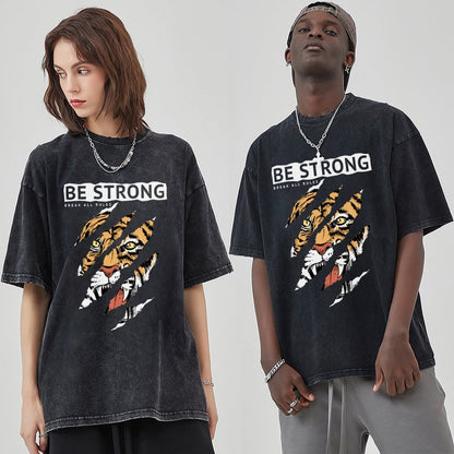 Unisex Vintage Solid Wash T-Shirts 2305102631
