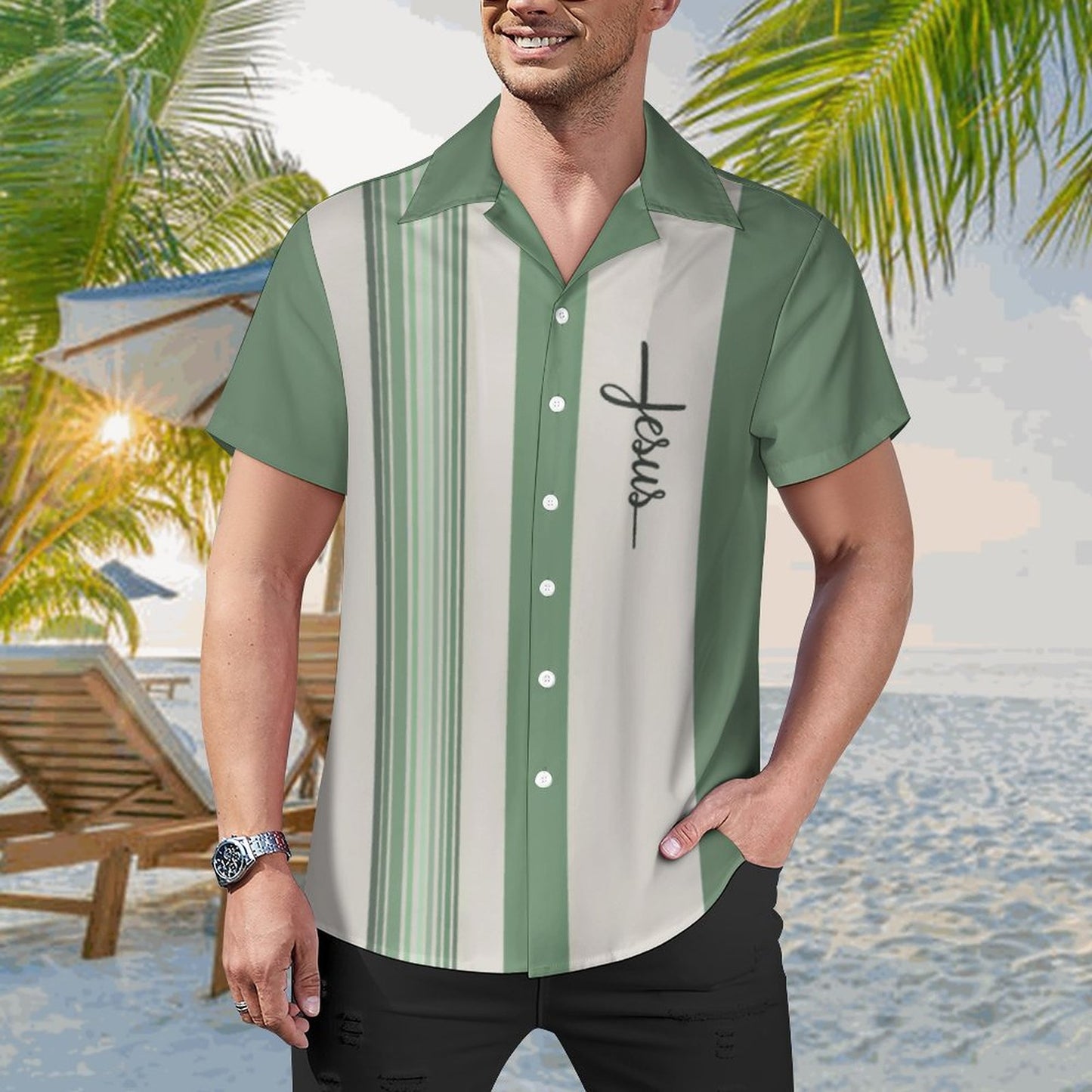 Men's Hawaiian Print Casual Shirt 2304105776