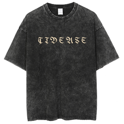 Mens Cotton Wash Solid T-Shirts Oversized Unisex Short Sleeve Streetwear Rap Hip Hop Basic Tee Tops