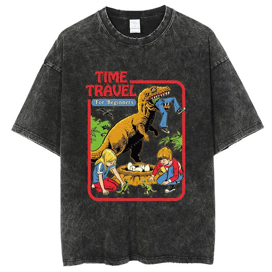 Unisex Vintage Solid Wash Denim T-Shirts