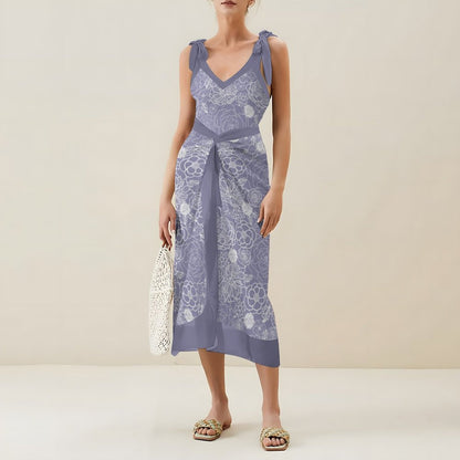 Casual Printed One-Piece Swimsuit And Cover Up 2305102478