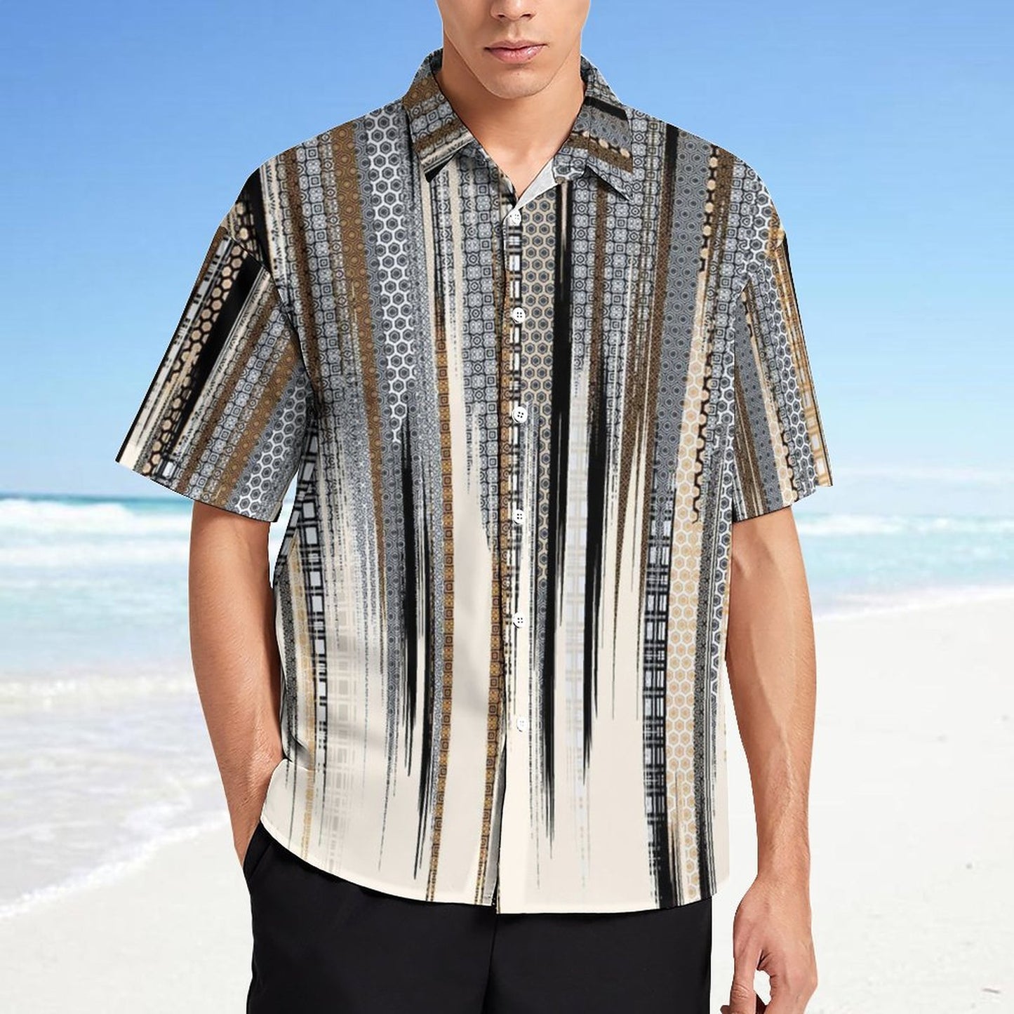 Men's Fashion Casual Printed Short Sleeve Shirts 2306101504