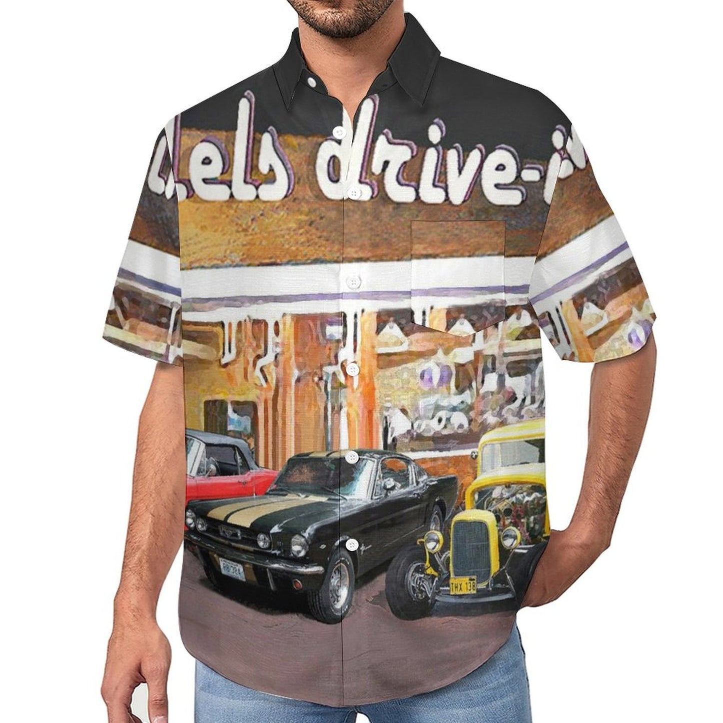 Men's Painted Print Vacation Hawaiian Shirt