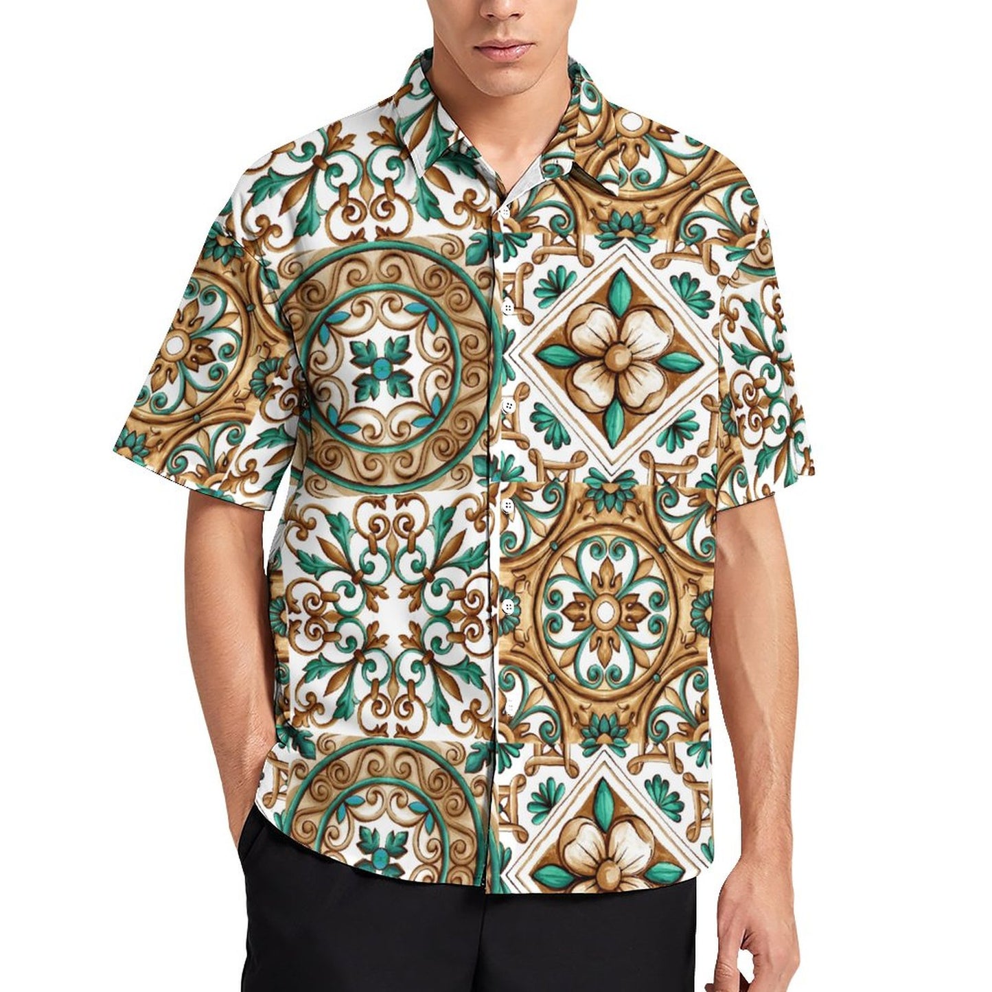Men's Fashion Casual Printed Short Sleeve Shirts 2306101056