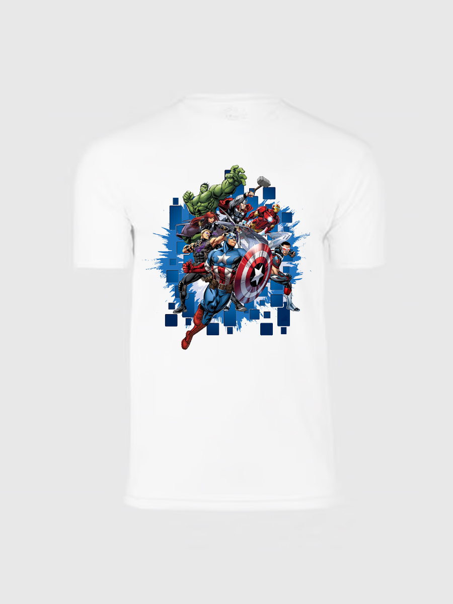 Men's Casual The Avengers Printed Round Neck Short Sleeve T-Shirt