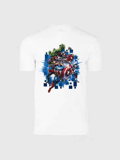 Men's Casual The Avengers Printed Round Neck Short Sleeve T-Shirt