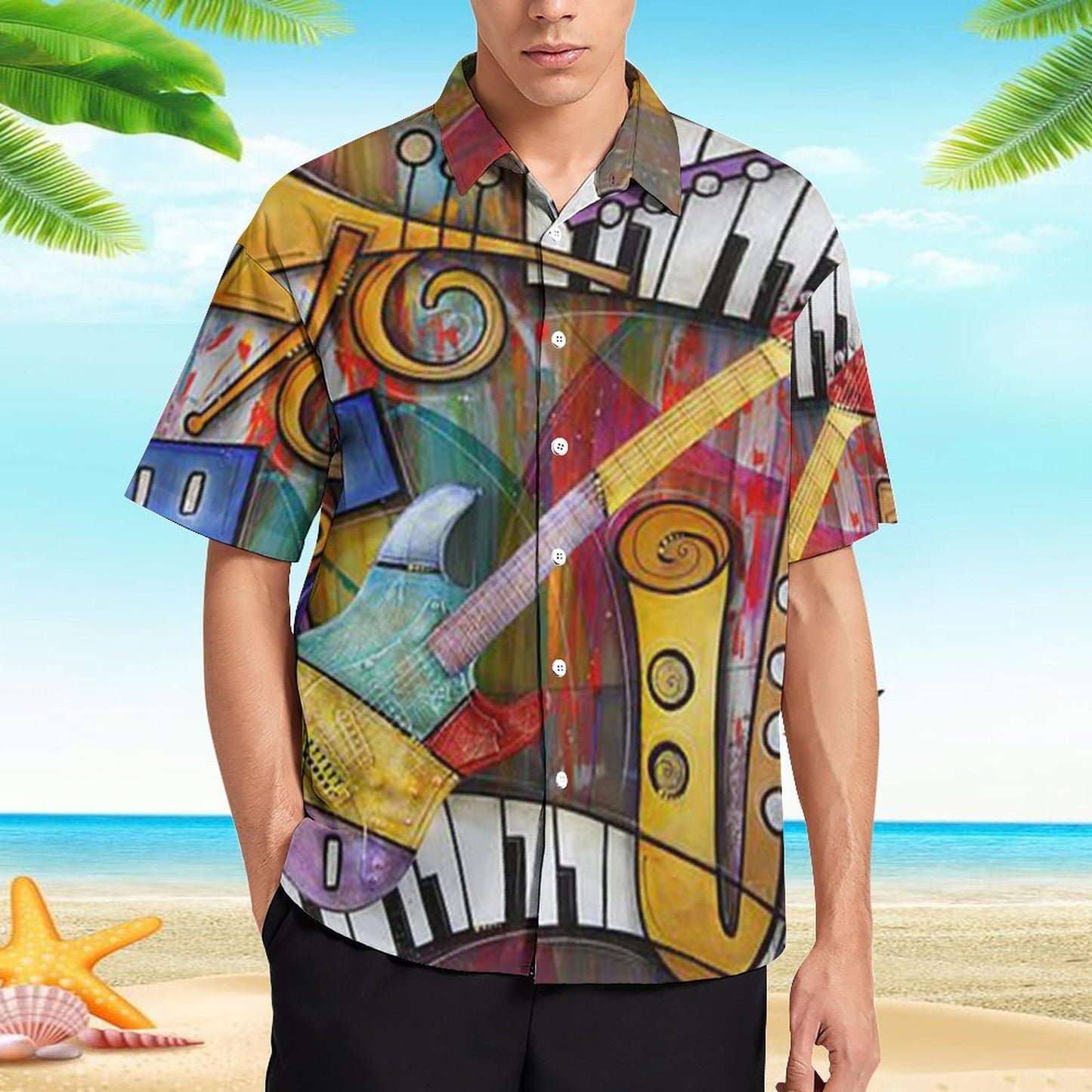 Men's Hawaiian Print Resort Shirt 2305102030